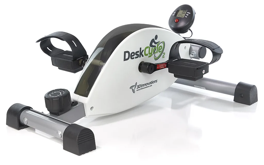 Mini-hometrainer en pedaaltrainer: pedalen onder het bureau